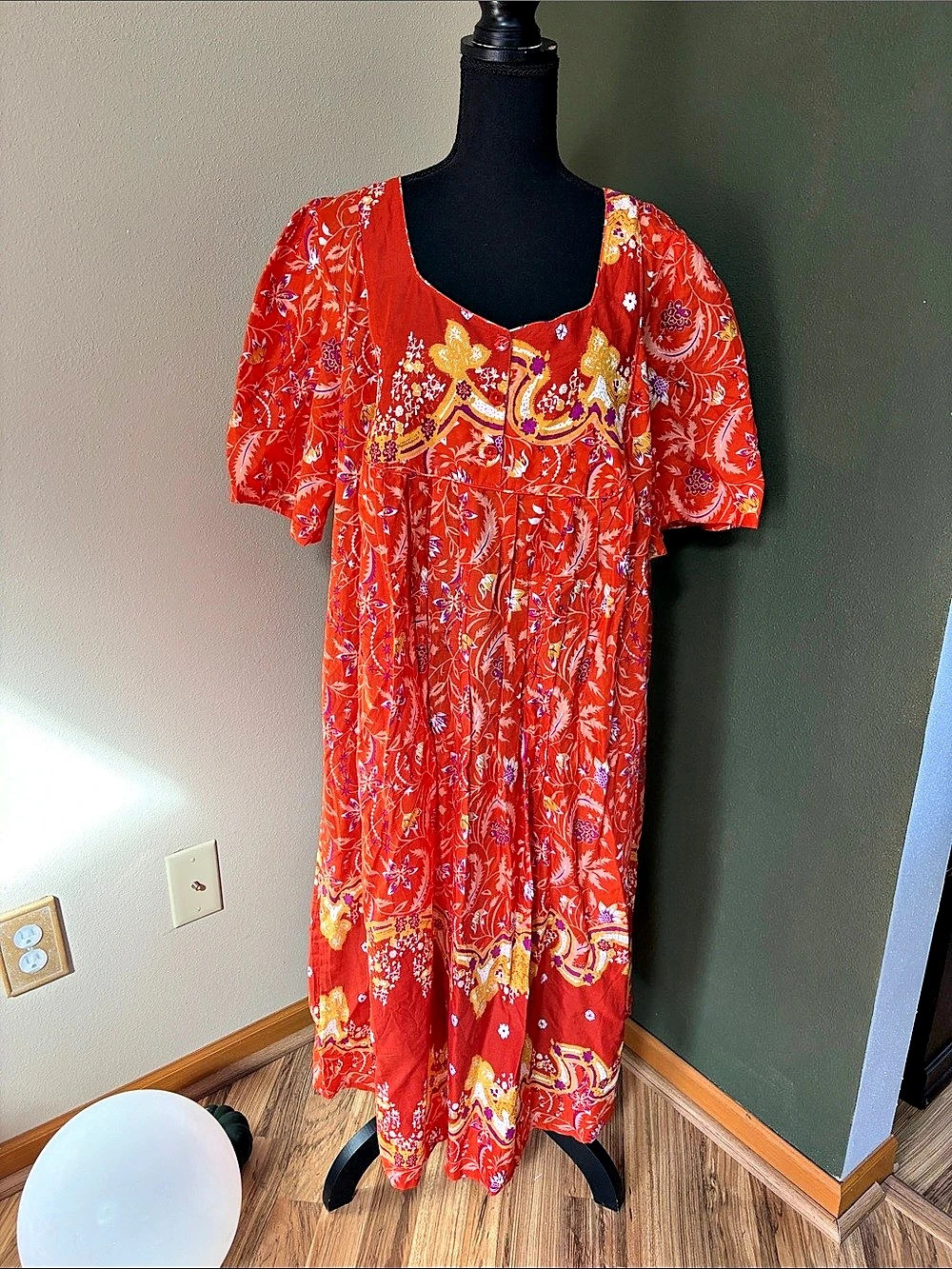 Only Necessities Floral Maxi Dress in Red